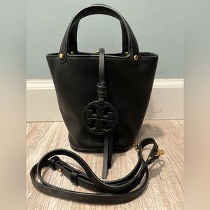 Tory Burch black mini bucket bag
